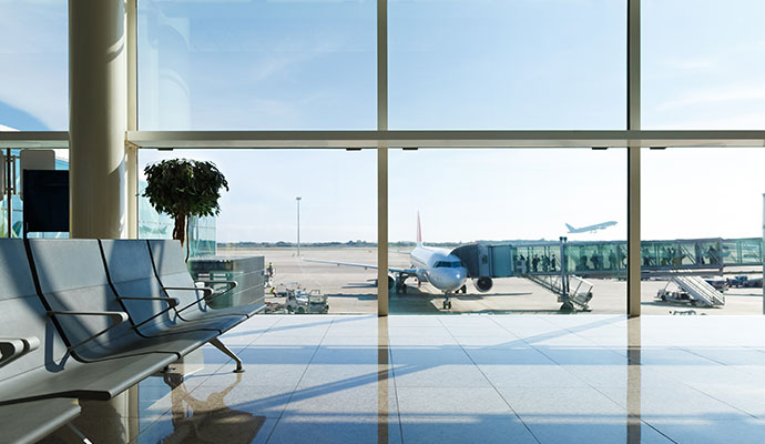 Airport terminal waiting lounge