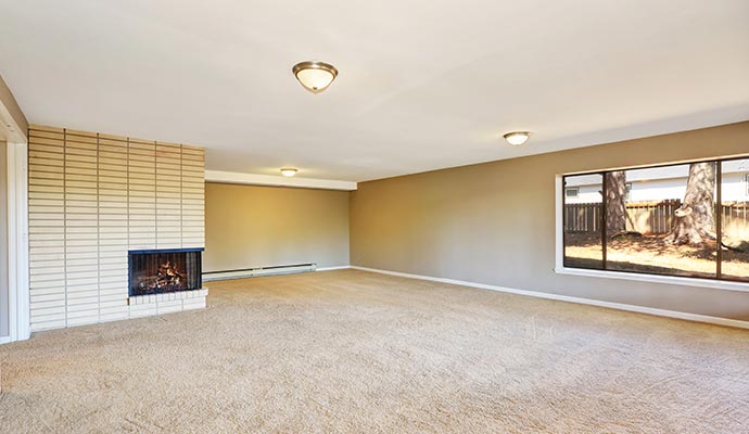 Clean and spotless carpet in a living space