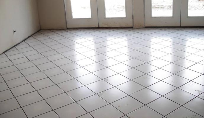 Clean tile floor
