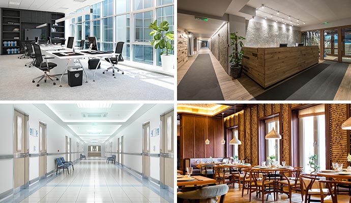 Collage of different types of commercial properties