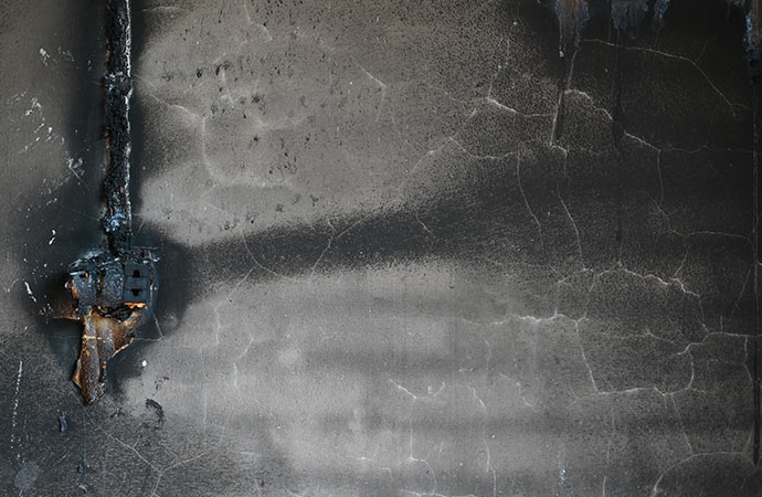 smoke stain on the wall