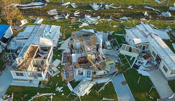 Disaster damaged area Disaster damaged area