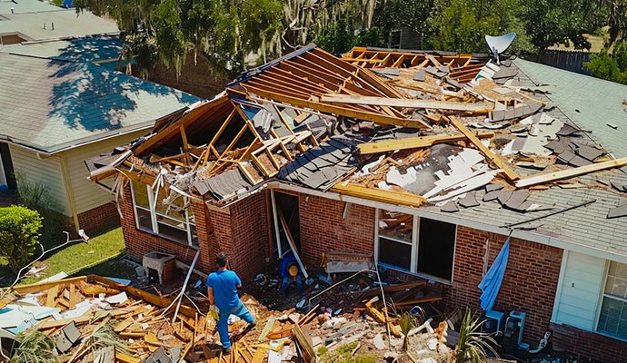 Disaster restoration service in progress