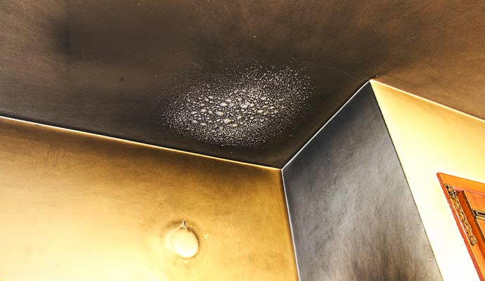 Smoke and soot on the ceiling