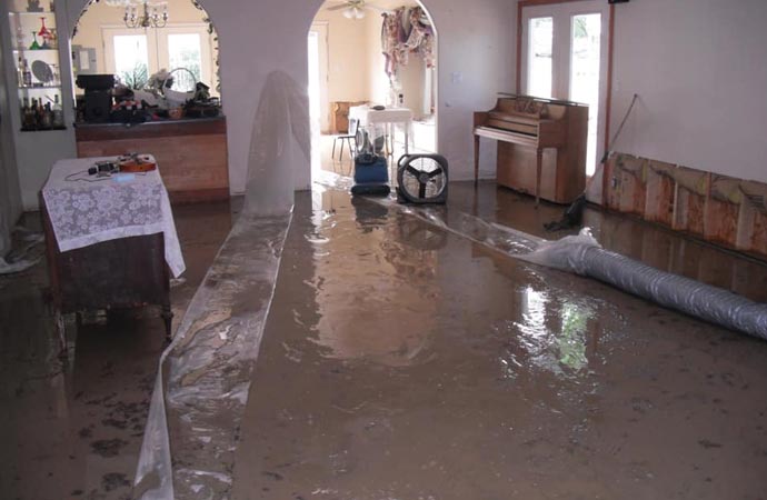 flood damaged home