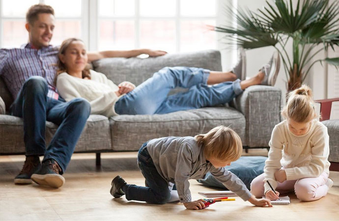 Family enjoying indoor air quality