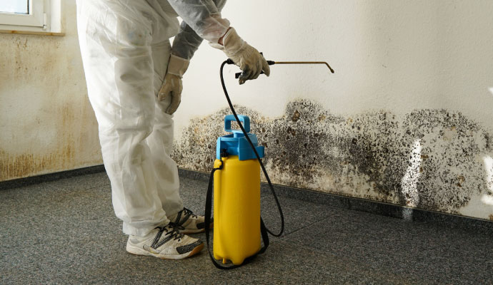 Mold remediation service in a hotel room