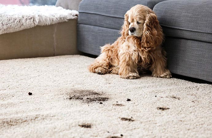 Pet stain on the carpet