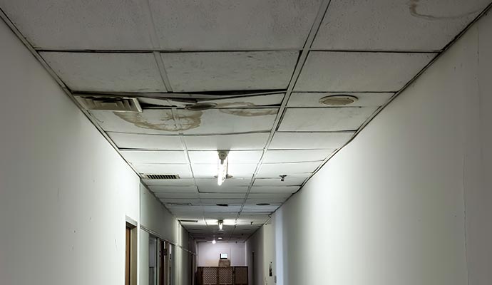 Roof leak of a healthcare facility