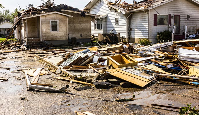 Tornado damaged house