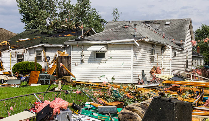 Storm damaged property