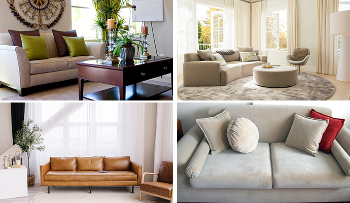 Collage of different types of couches