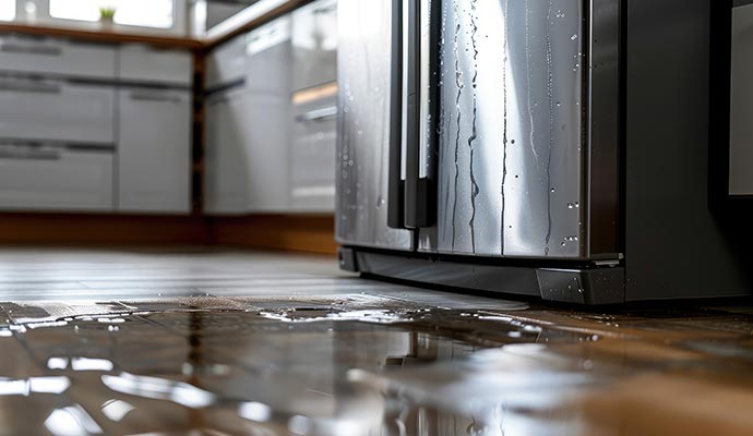 Refrigerator leaking water on floor