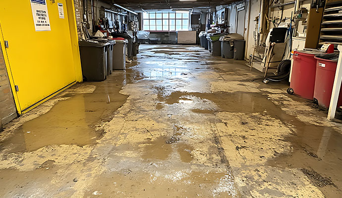 Water damaged garage