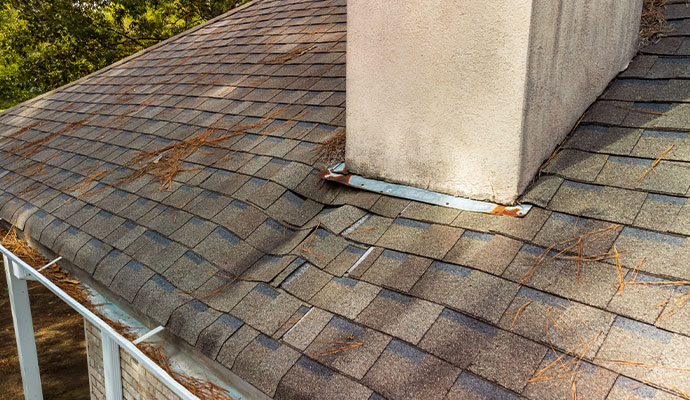 Water damaged roof