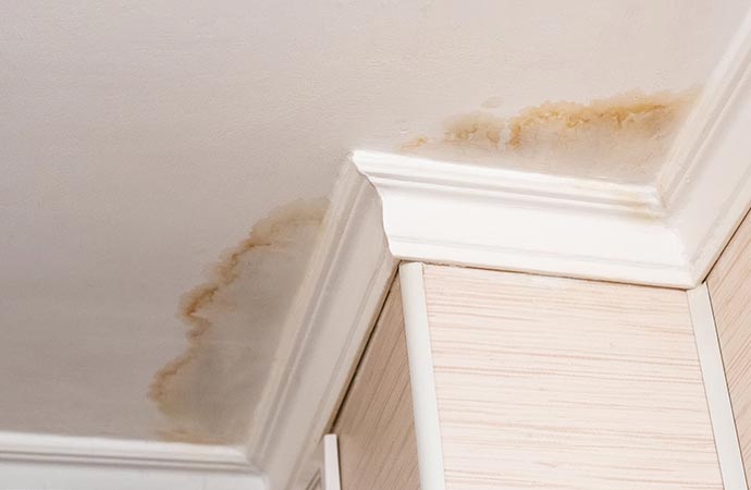white celing water stains damage